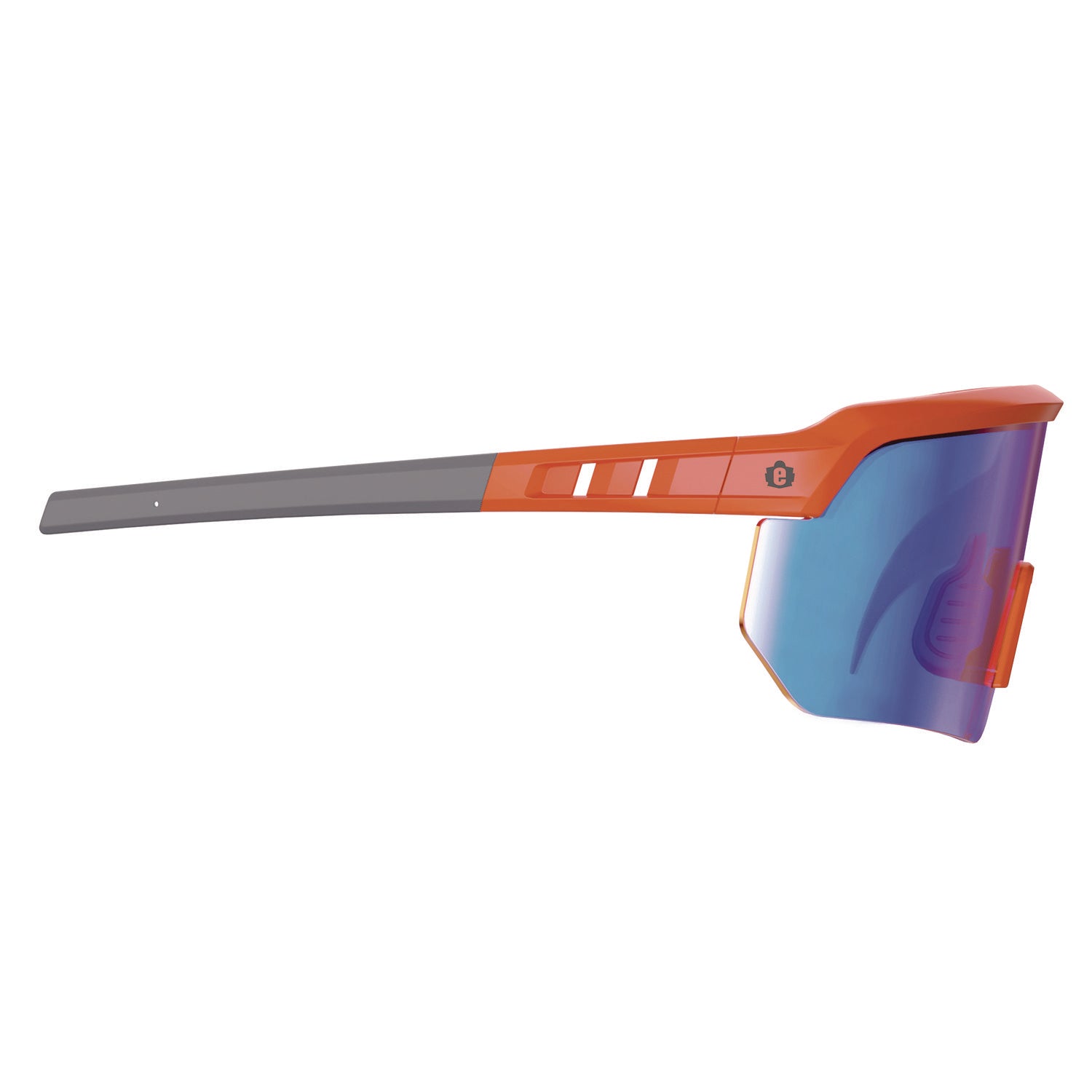 Skullerz AEGIR Anti-Scratch/Enhanced Anti-Fog Safety Glasses, Orange Frame, Blue Mirror Polycarb Lens, Ships in 1-3 Bus Days
