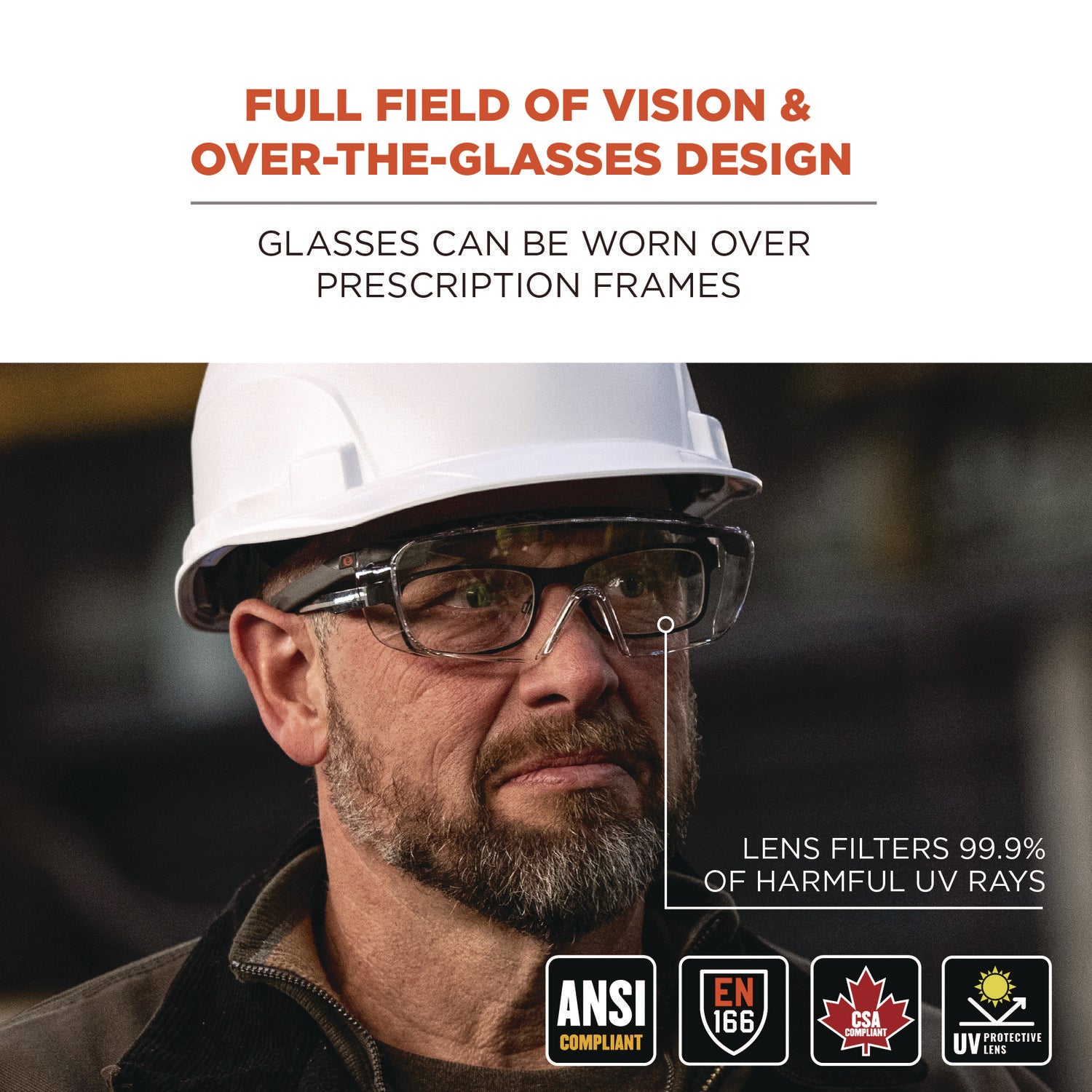 Skullerz OSMIN Safety Glasses, Matte Black Polycarbonate Frame, Clear Polycarbonate Lens, Ships in 1-3 Business Days