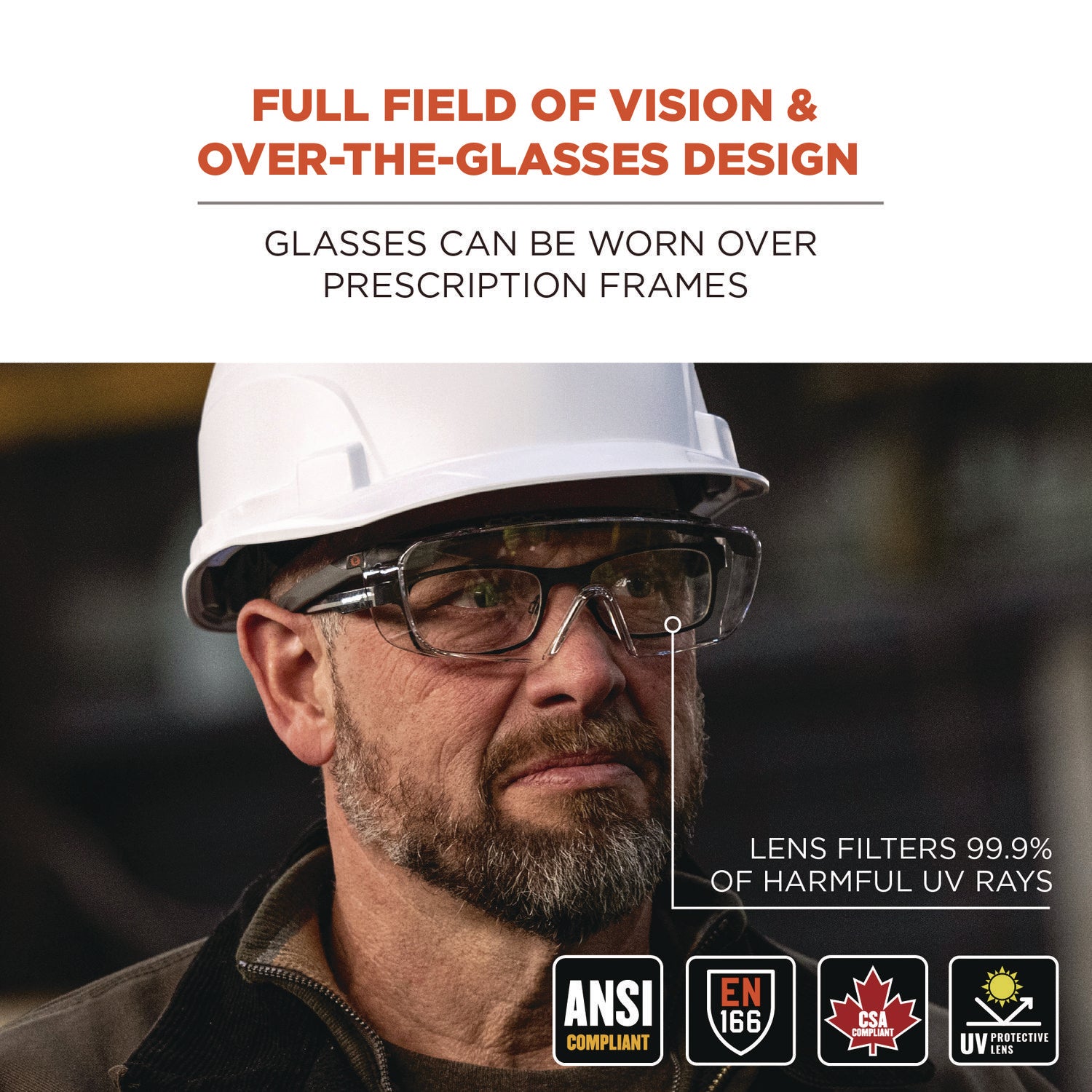 Skullerz OSMIN Anti-Scratch/Anti-Fog Safety Glasses, Matte Black PolyCarb Frame, Clear PolyCarb Lens, Ships in 1-3 Bus Days