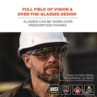 Skullerz OSMIN Anti-Scratch/Anti-Fog Safety Glasses, Matte Black Frame, Indoor/Outdoor Polycarb Lens, Ships in 1-3 Bus Days