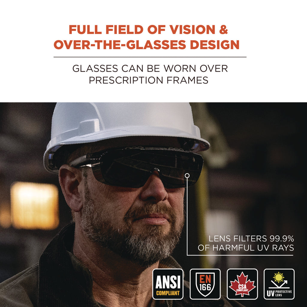 Skullerz OSMIN Safety Glasses, Matte Black Polycarbonate Frame, Smoke Polycarbonate Lens, Ships in 1-3 Business Days