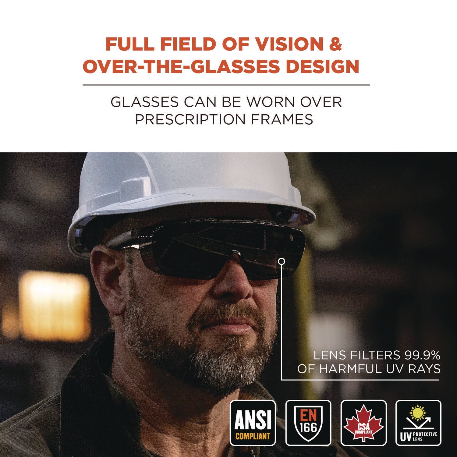 Skullerz OSMIN Anti-Scratch/Anti-Fog Safety Glasses, Matte Black PolyCarb Frame, Smoke PolyCarb Lens, Ships in 1-3 Bus Days