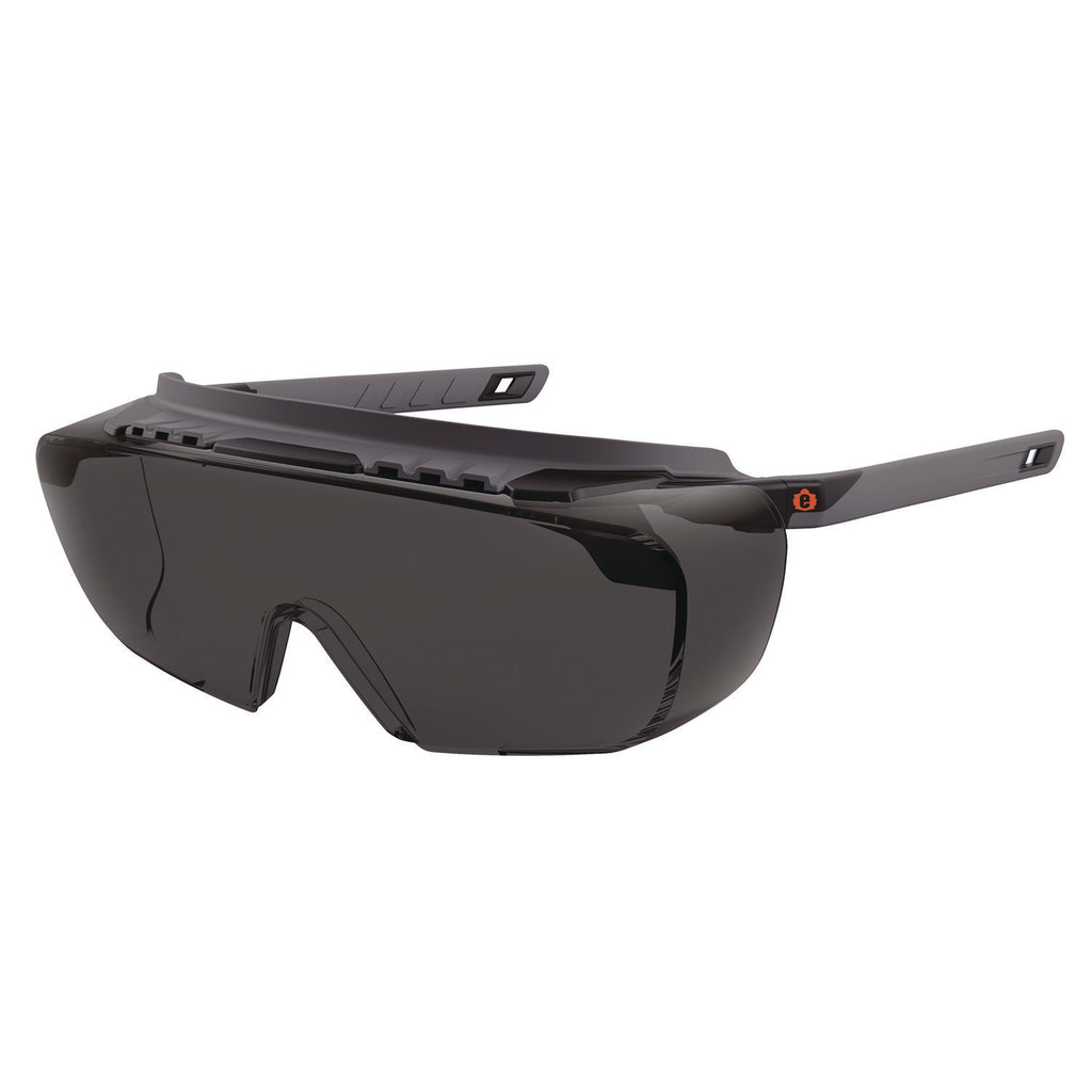 Skullerz OSMIN Anti-Scratch/Anti-Fog Safety Glasses, Matte Black PolyCarb Frame, Smoke PolyCarb Lens, Ships in 1-3 Bus Days