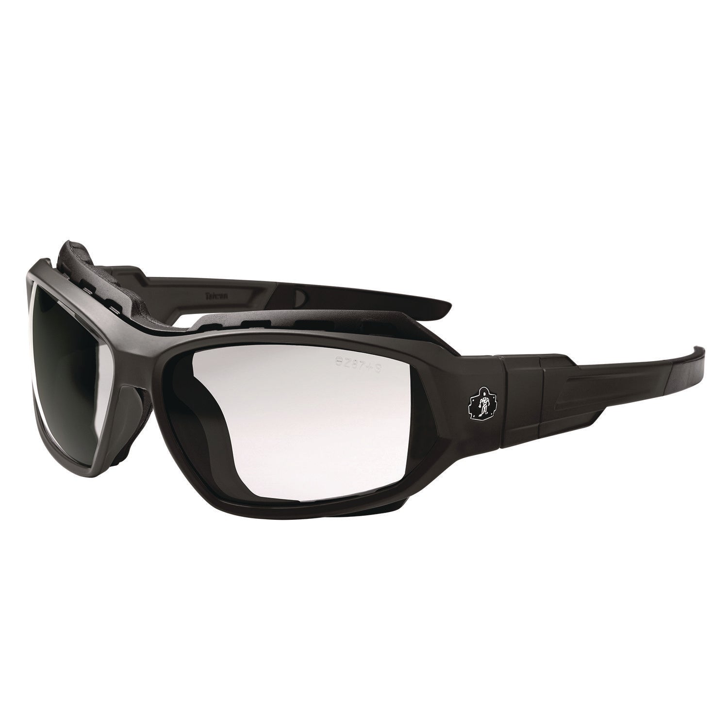 Skullerz LOKI Anti-Scratch/Anti-Fog Convert Safety Spoggles,Strap, Matte Black Frame, Clear Poly Lens, Ships in 1-3 Bus Days
