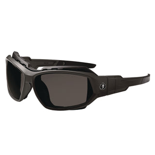 Skullerz LOKI Anti-Scratch/Anti-Fog Convert Safety Spoggles, Strap, Matte Black Frame,Smoke Poly Lens, Ships in 1-3 Bus Days
