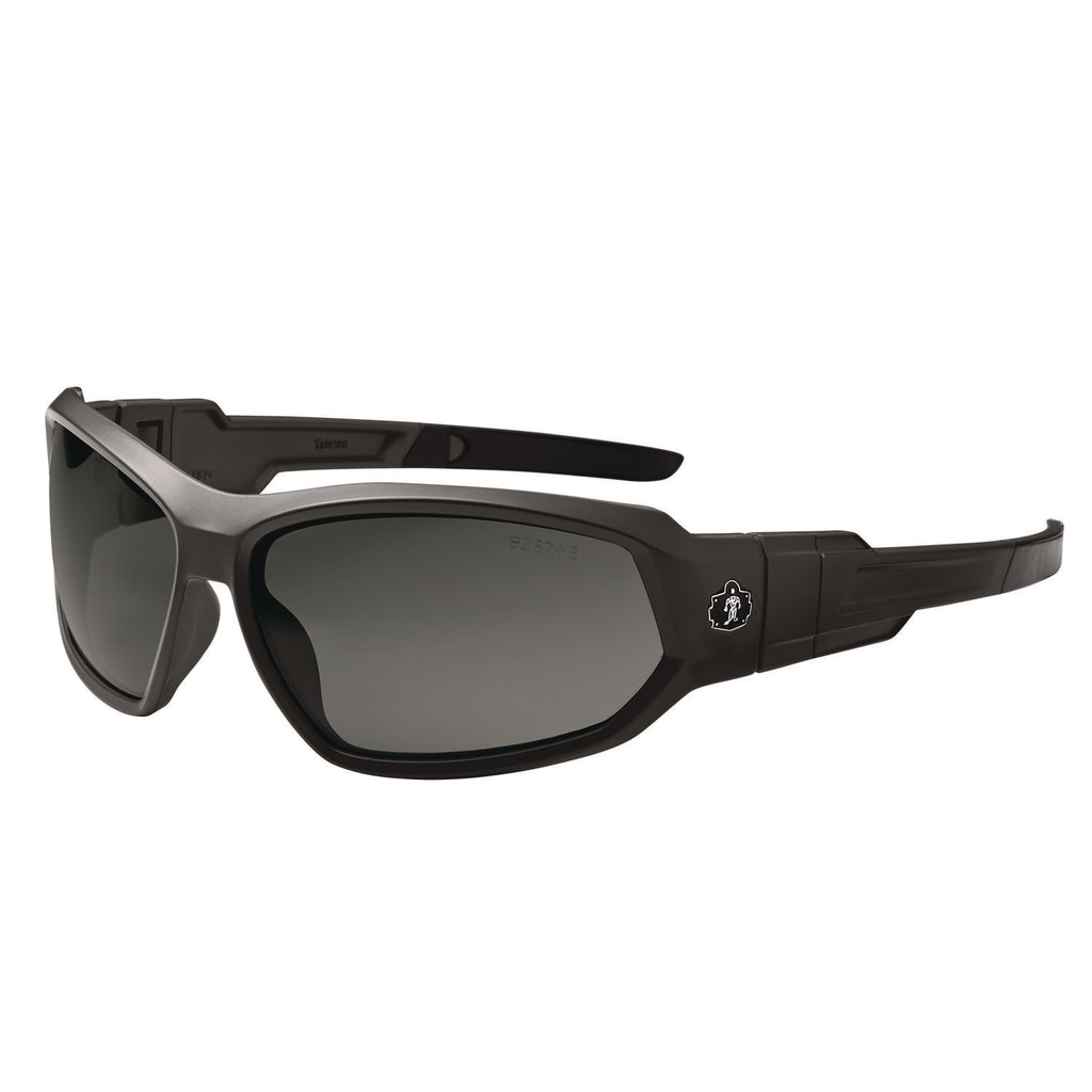 Skullerz LOKI Anti-Scratch/Anti-Fog Convert Safety Spoggles, Strap, Matte Black Frame,Smoke Poly Lens, Ships in 1-3 Bus Days