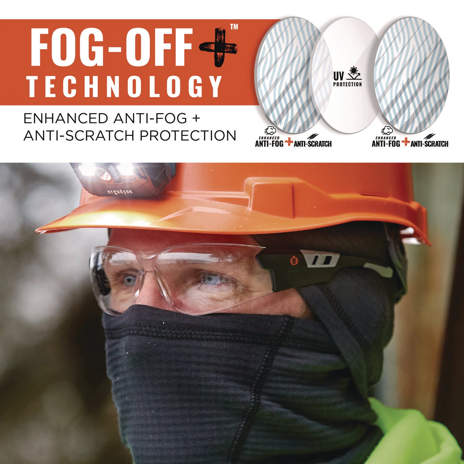 Skullerz SAGA Anti-Scratch/Enhanced Anti-Fog Safety Glasses, Matte Black Frameless, Clear Polycarb Lens,Ships in 1-3 Bus Days