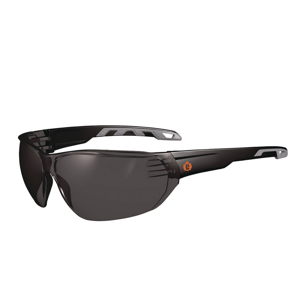 Skullerz VALI Anti-Scratch/Enhanced Anti-Fog Safety Glasses, Matte Black Frameless, Smoke PolyCarb Lens,Ships in 1-3 Bus Days