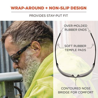 Skullerz VALI Anti-Scratch/Anti-Fog Safety Glasses, Matte Black Frameless, Indoor/Outdoor PolyCarb Lens,Ships in 1-3 Bus Days
