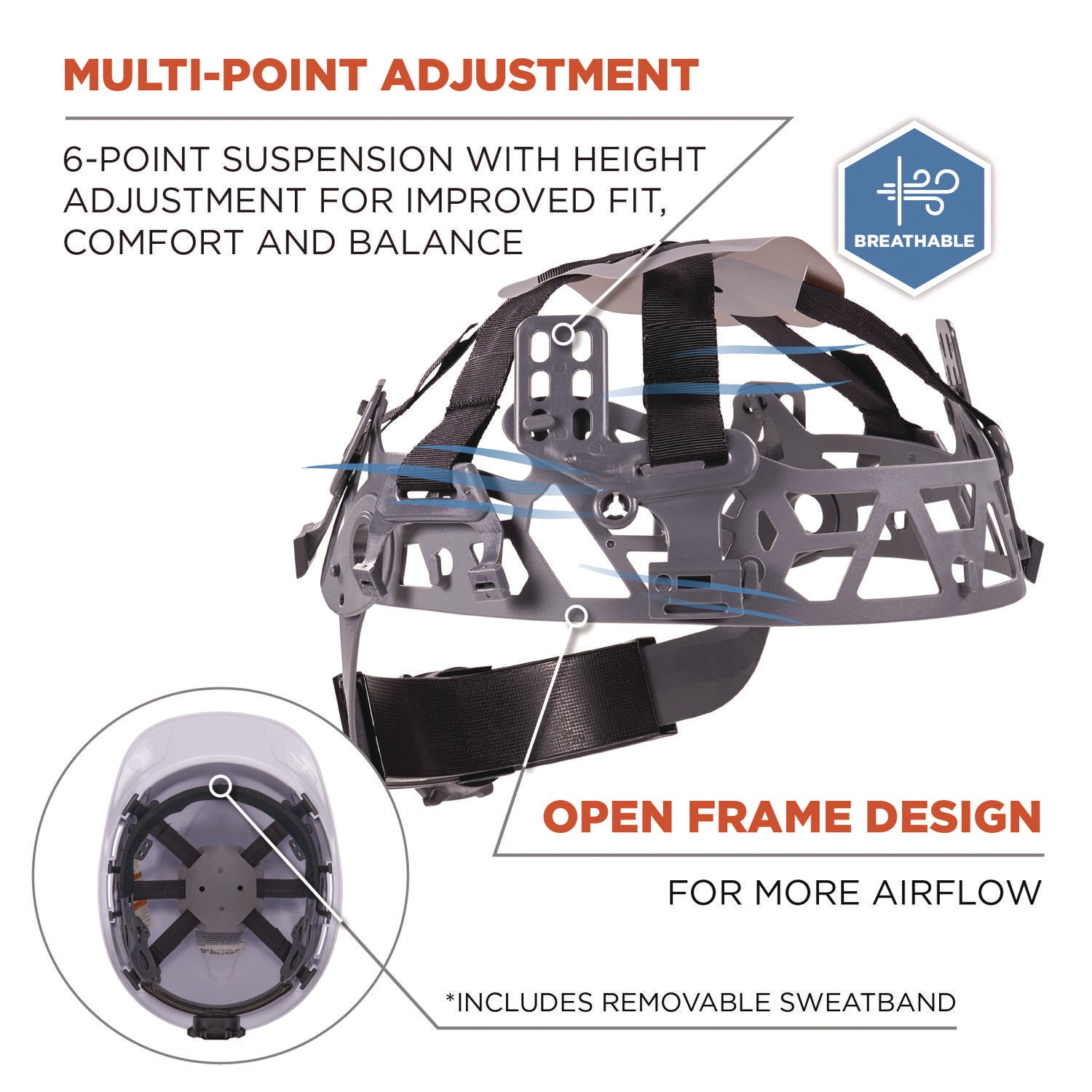 Skullerz 8967 Class E Lightweight Cap-Style Hard Hat, 6-Point Rachet Suspension, White, Ships in 1-3 Business Days