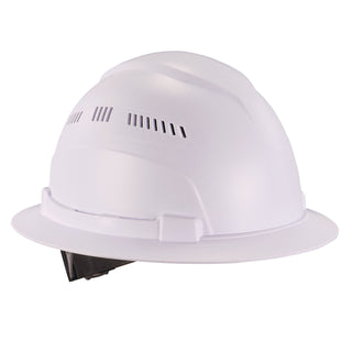 Skullerz 8968 Class C Lightweight Full Brim Hard Hat, Adjustable Venting, 6-pt Rachet Suspension, White,Ships in 1-3 Bus Days