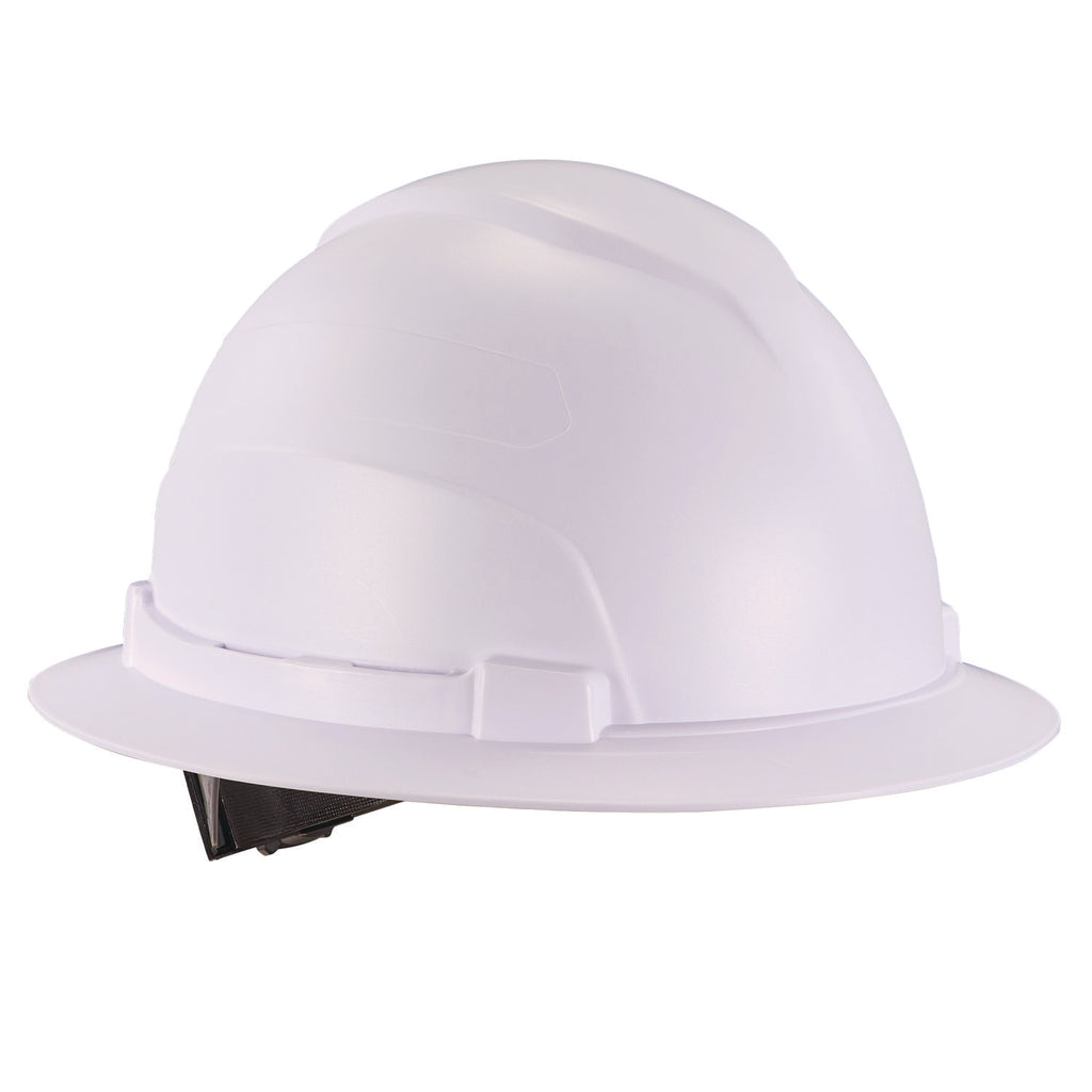 Skullerz 8969 Class E Lightweight Full Brim Hard Hat, 6-Point Rachet Suspension, White, Ships in 1-3 Business Days