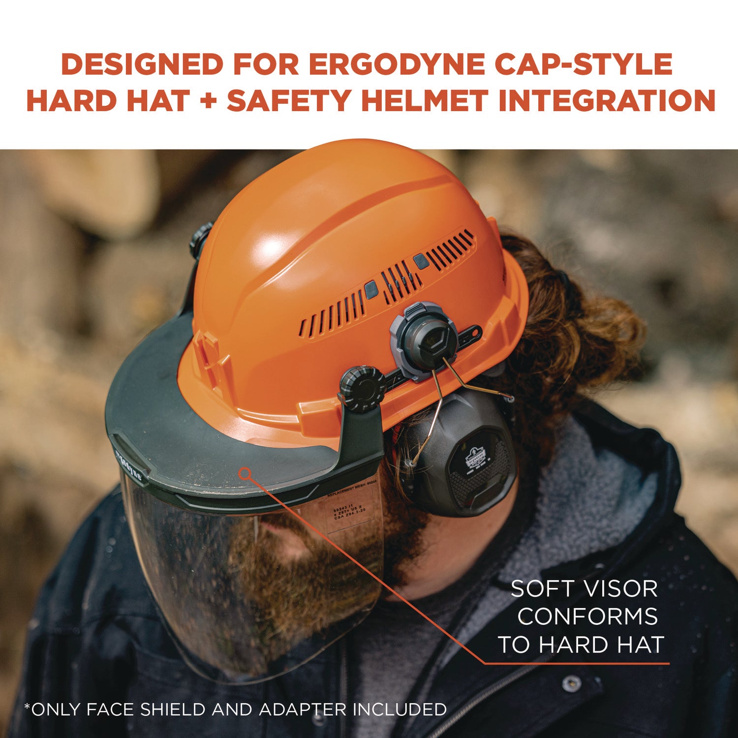 Skullerz 8994 Anti-Scratch/Anti-Fog Hard Hat Face Shield, Cap-Style/Safety Helmet Adapter, Clear Lens, Ships in 1-3 Bus Days