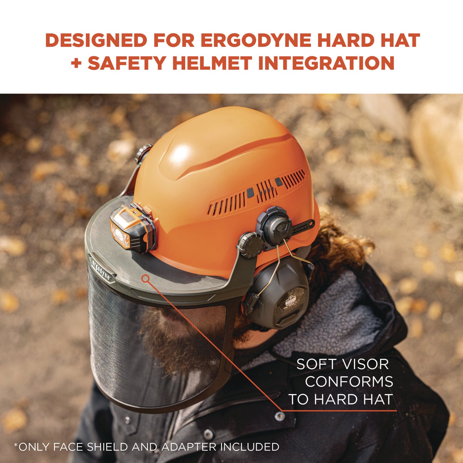 Skullerz 8989 Mesh Face Shield with Adapter for Hard Hat and Safety Helmet, Gray, Ships in 1-3 Business Days