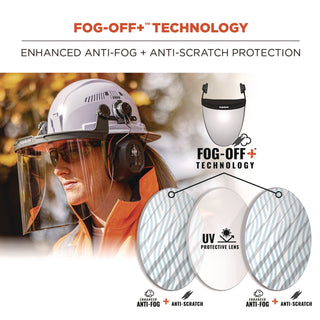 Skullerz 8998 Anti-Scratch/Anti-Fog Face Shield Replacement for Full Brim Hard Hat, Clear Lens, Ships in 1-3 Business Days