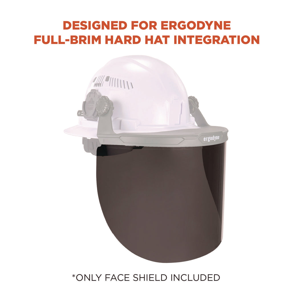 Skullerz 8998 Anti-Scratch/Anti-Fog Face Shield Replacement for Full Brim Hard Hat, Smoke Lens, Ships in 1-3 Business Days
