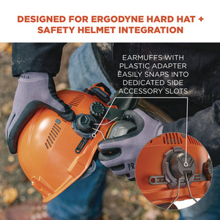 Skullerz 8880 NRR 26dB Hard Hat Mounted Earmuffs, Cap-Style, Gray, Ships in 1-3 Business Days