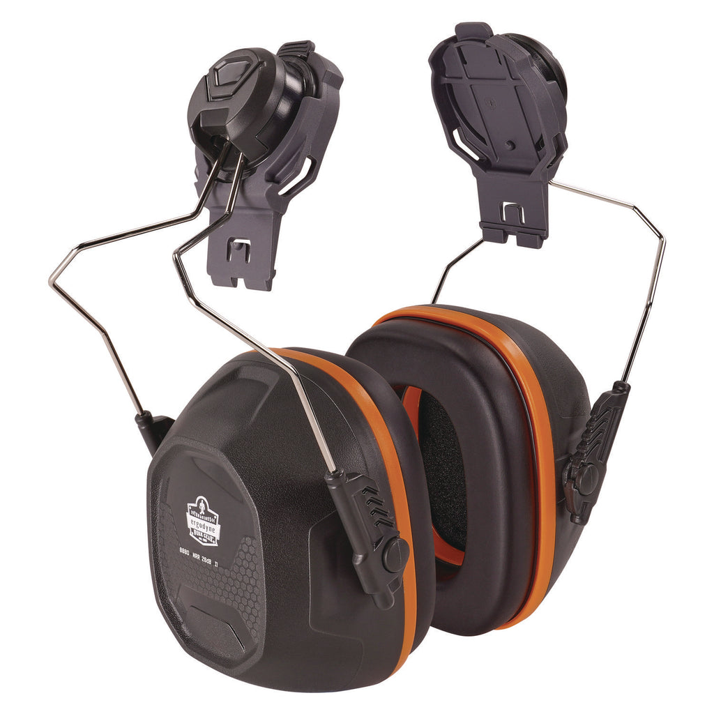 Skullerz 8880 NRR 26dB Hard Hat Mounted Earmuffs, Full Brim, Gray, Ships in 1-3 Business Days