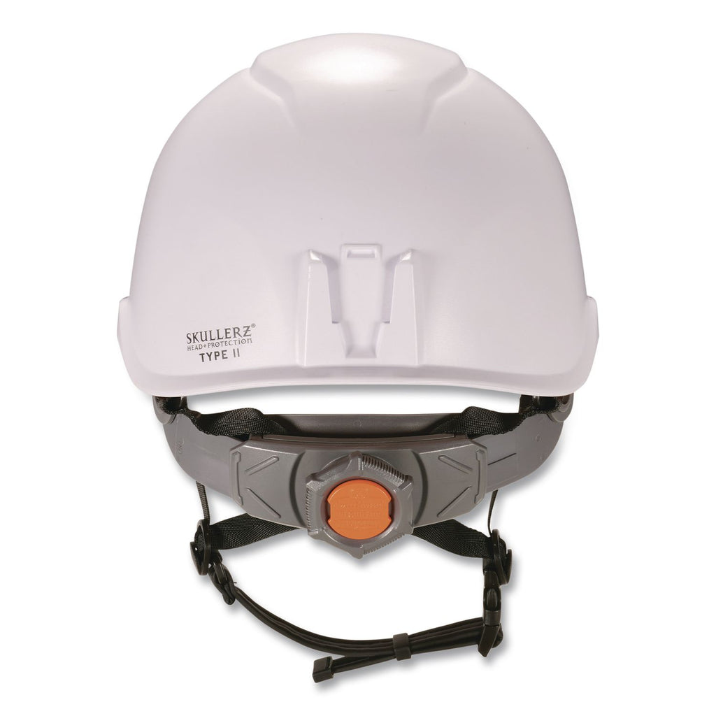 Skullerz 8976LED Class E Safety Helmet with LED Light, 6-Point Rachet Suspension, White, Ships in 1-3 Business Days