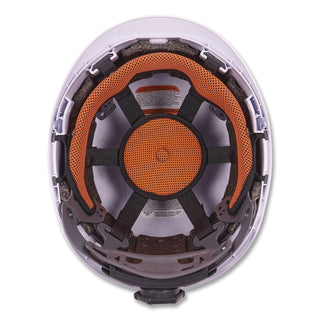 Skullerz 8976LED Class E Safety Helmet with LED Light, 6-Point Rachet Suspension, White, Ships in 1-3 Business Days