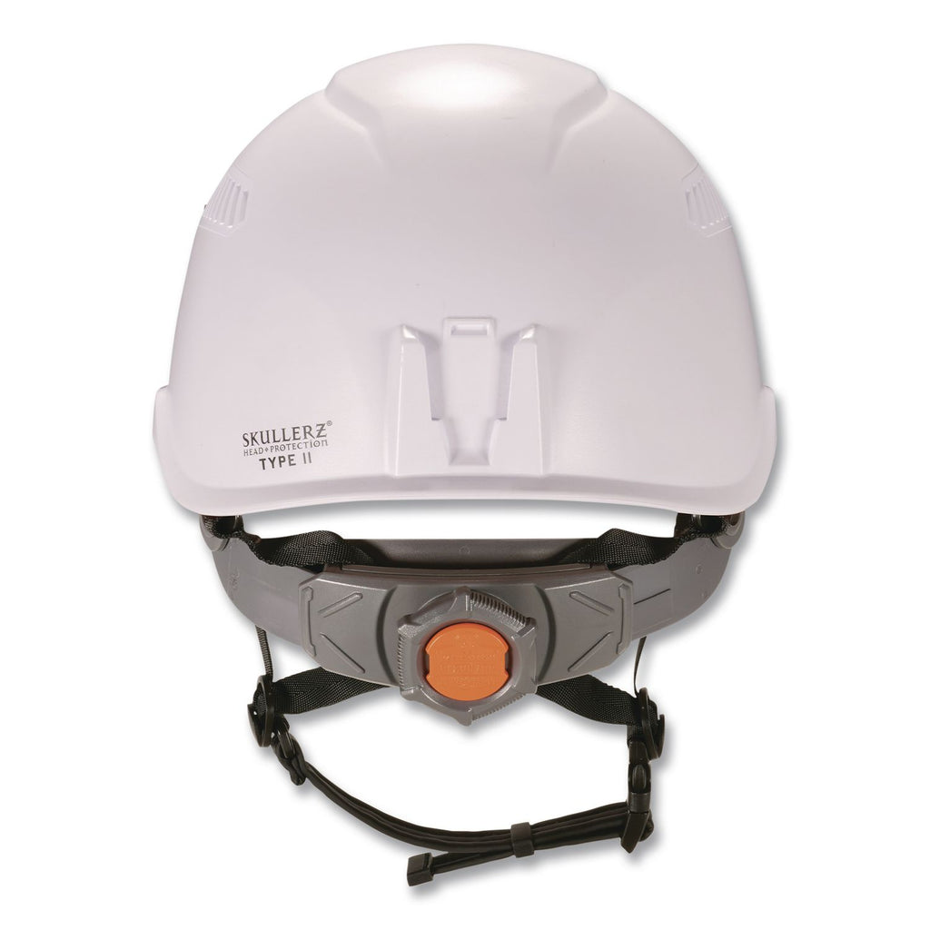 Class C Safety Helmet with LED Light and Adjustable Venting, 6-Point Rachet Suspension, White, Ships in 1-3 Business Days