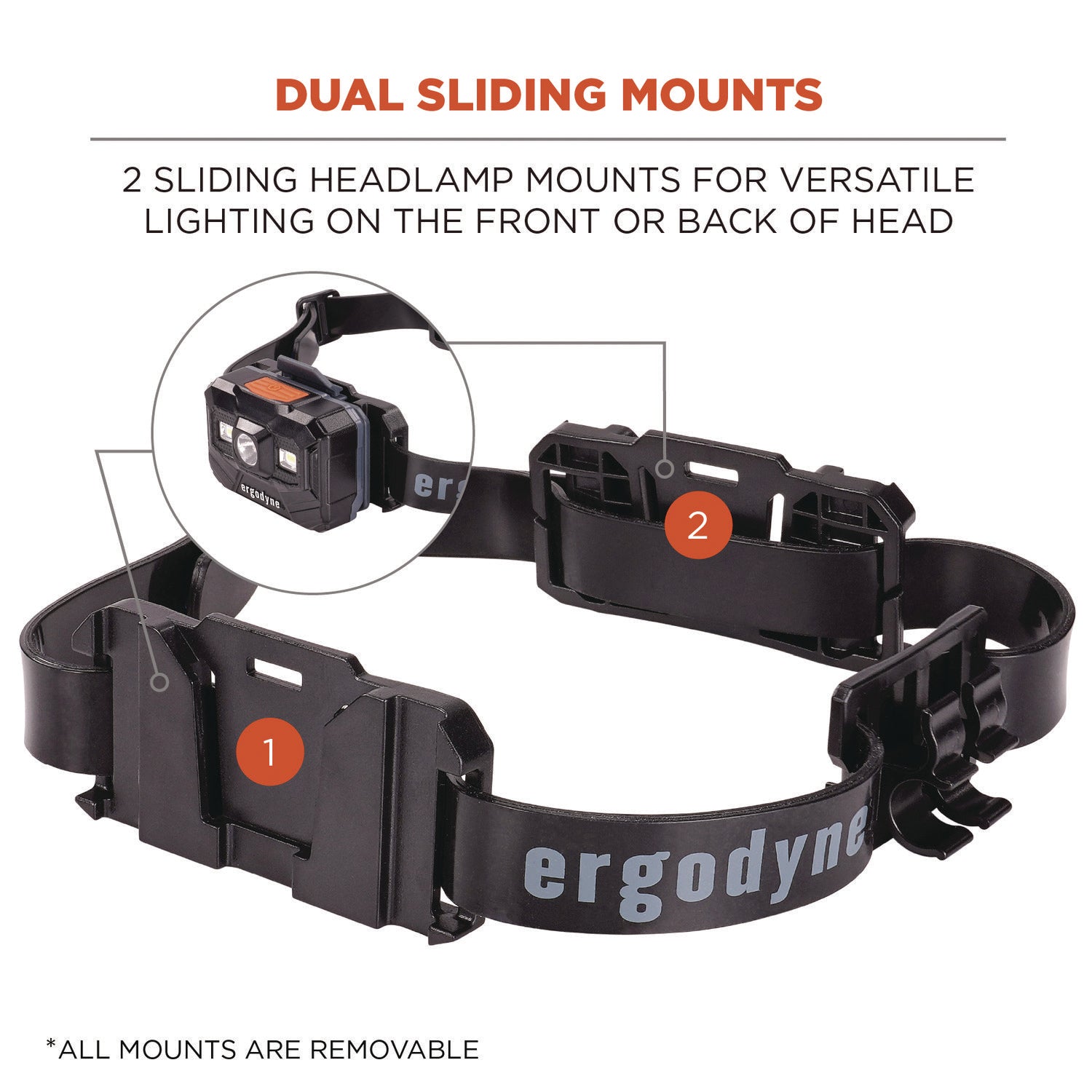Skullerz 8979 Headband Light Mount with Silicone Strap, Ships in 1-3 Business Days