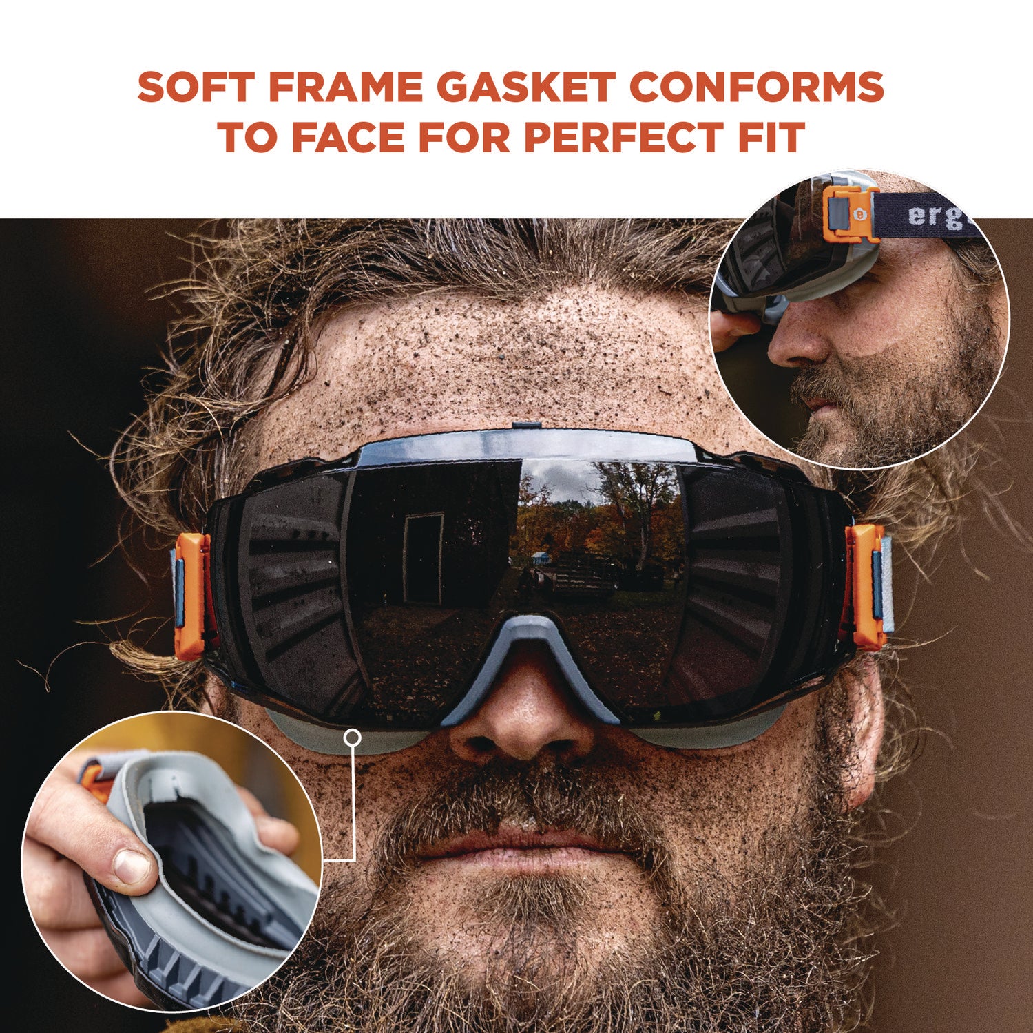 Skullerz MODI OTG Anti-Scratch/Enhanced Anti-Fog Safety Goggles with Elastic Strap, Smoke Lens, Ships in 1-3 Business Days
