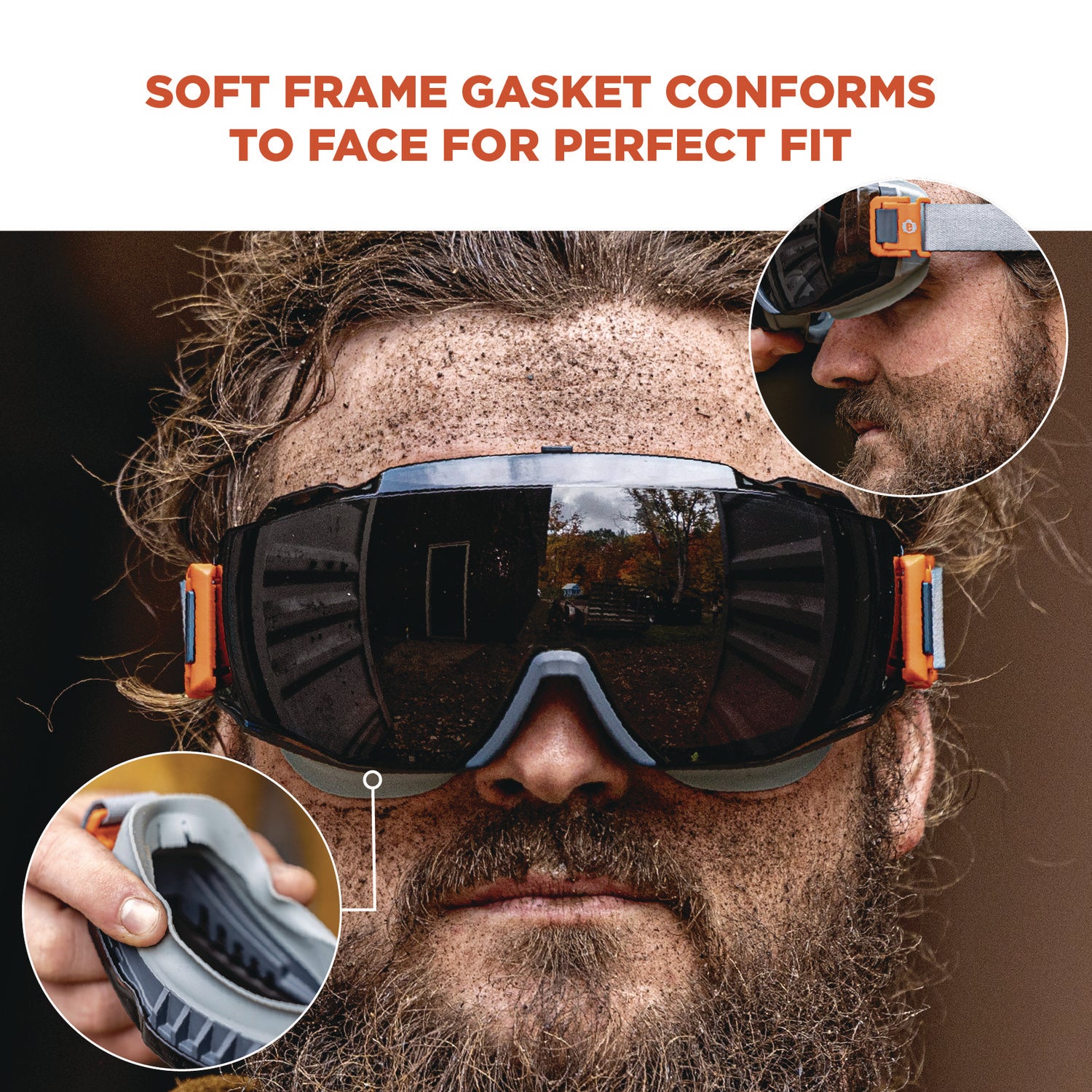 Skullerz MODI OTG Anti-Scratch and Enhanced Anti-Fog Safety Goggles with Neoprene Strap, Smoke Lens, Ships in 1-3 Bus Days