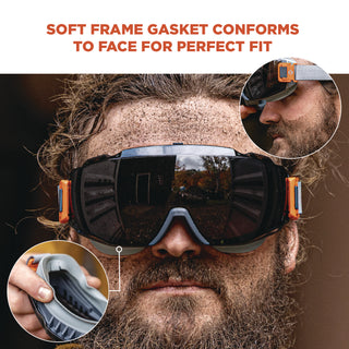 Skullerz MODI OTG Anti-Scratch and Enhanced Anti-Fog Safety Goggles with Neoprene Strap, Smoke Lens, Ships in 1-3 Bus Days
