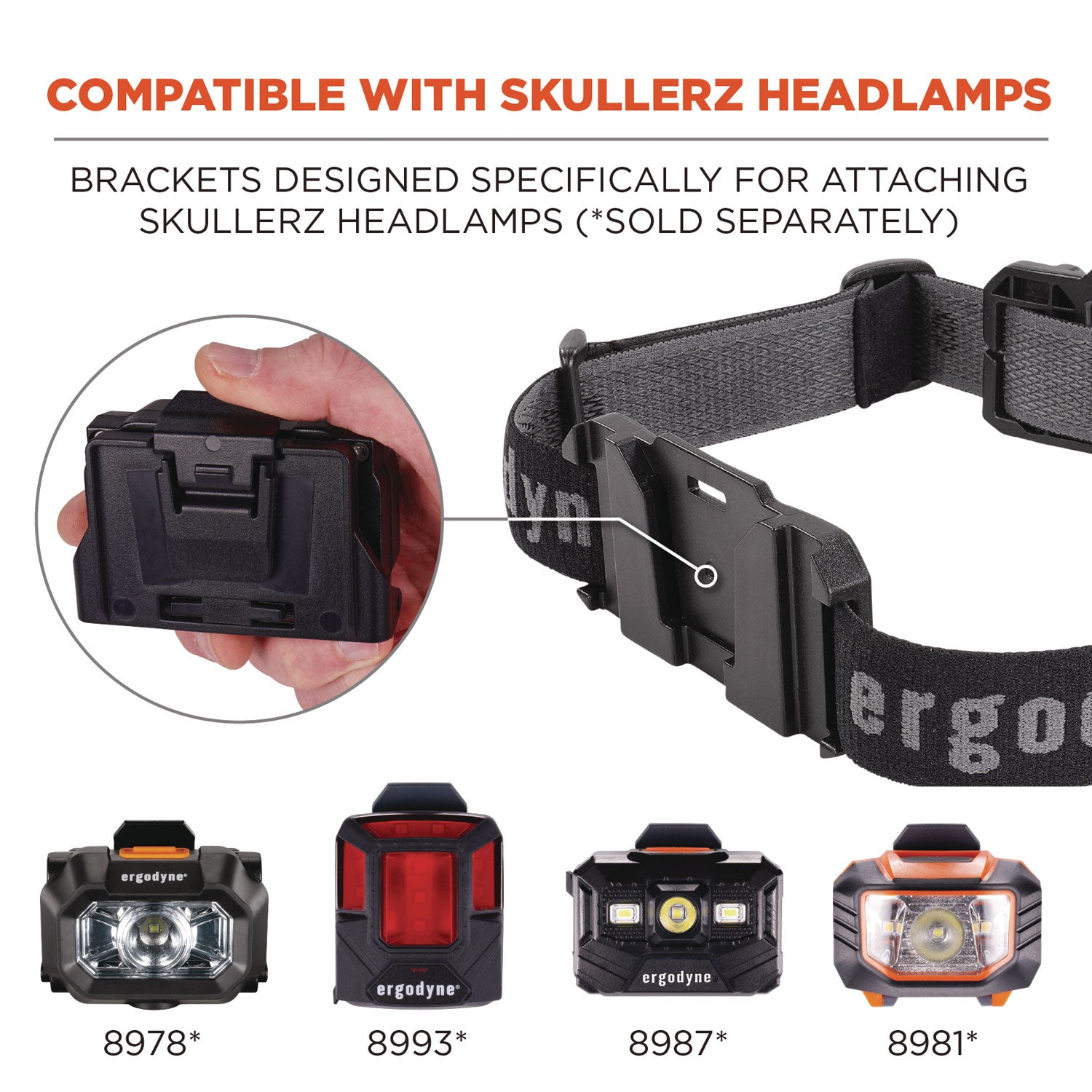 Skullerz 8980 Headband Light Mount with Fabric Strap, Ships in 1-3 Business Days