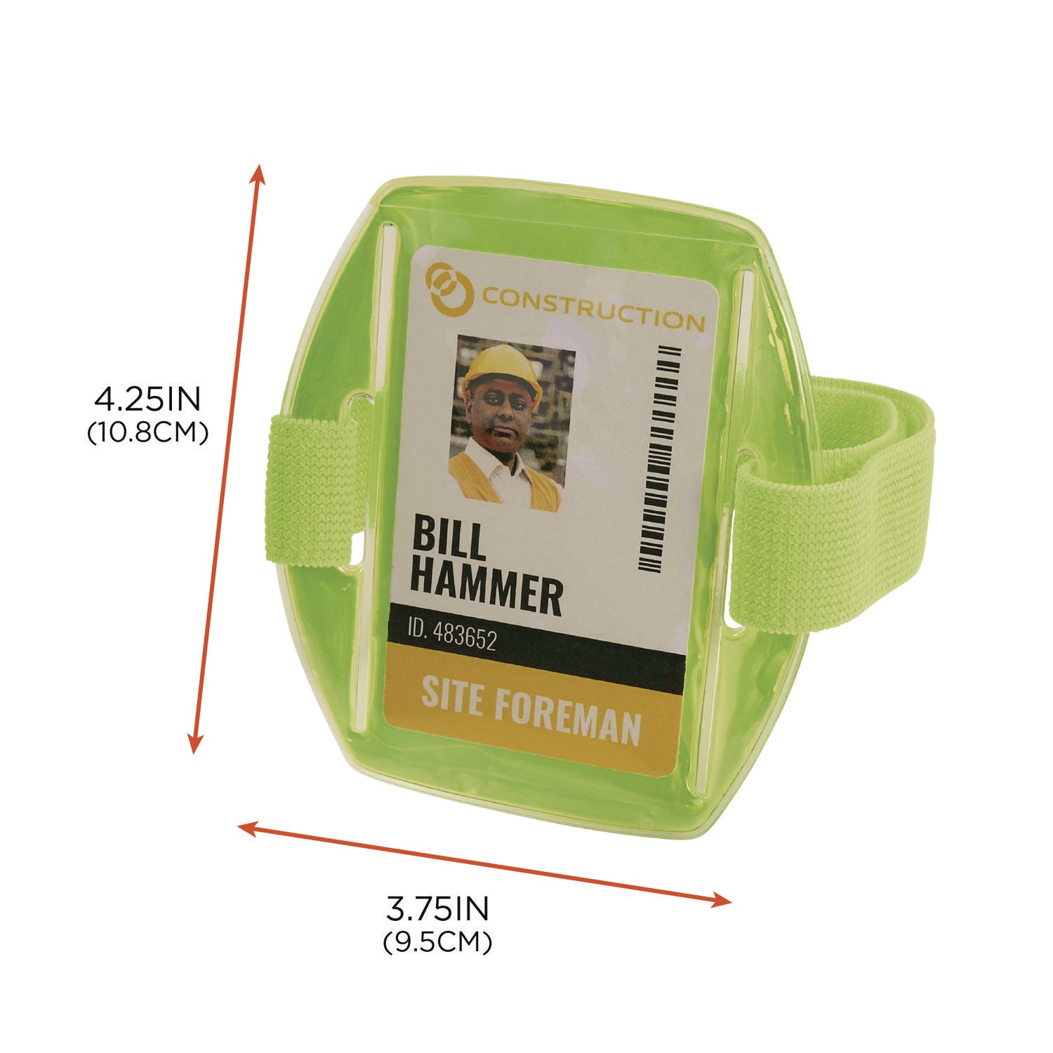 Squids 3386 Arm Band ID/Badge Holder, Vertical, Lime 3.75 x 4.25 Holder, 2.5 x 4 Insert, Ships in 1-3 Business Days