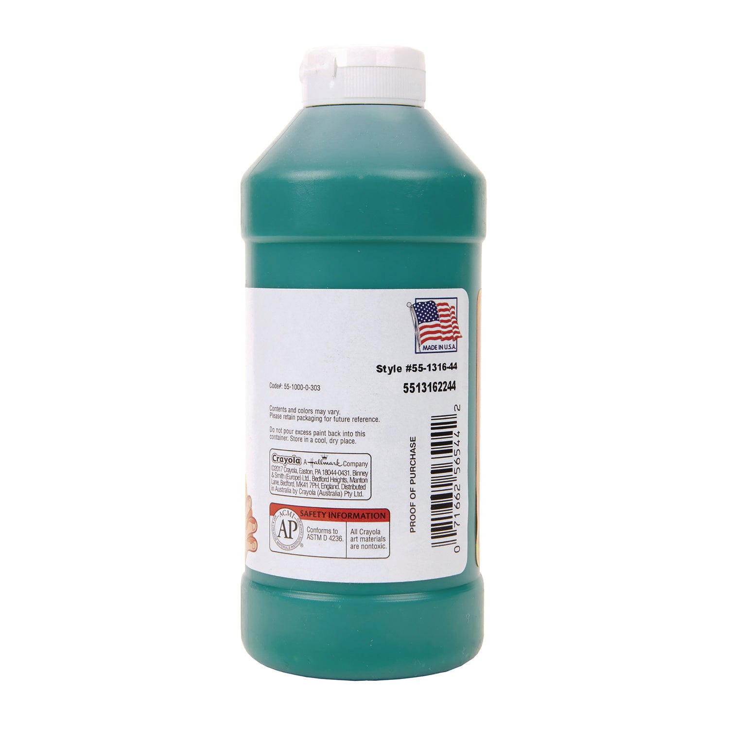 Washable Fingerpaint, Green, 16 oz Bottle