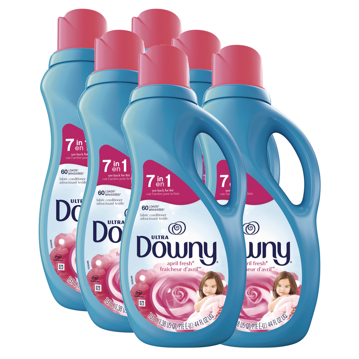 Liquid Fabric Softener, April Fresh, 44 oz Bottle, 6/Carton
