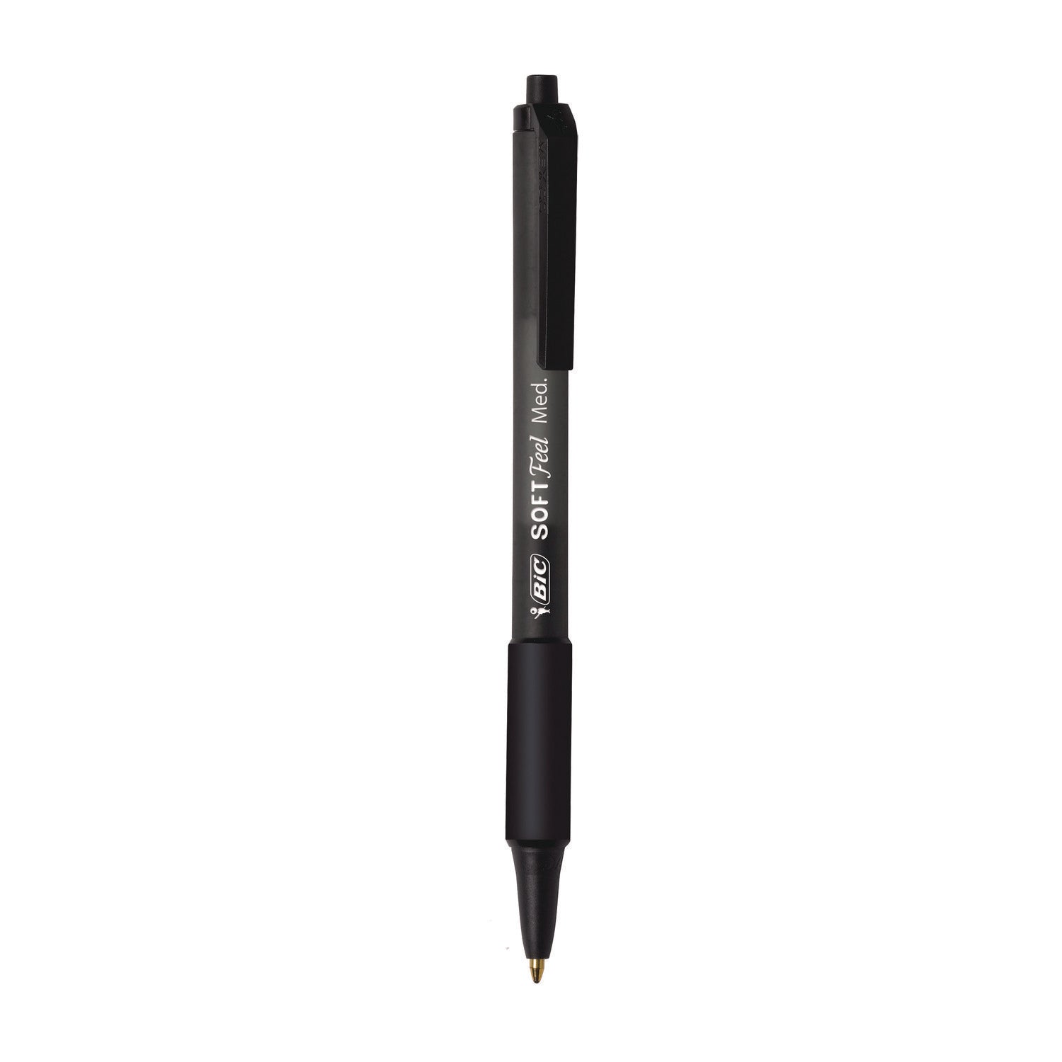 Soft Feel Ballpoint Pen Value Pack, Retractable, Medium 1 mm, Black Ink, Black Barrel, 36/Pack