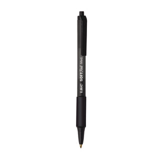 Soft Feel Ballpoint Pen Value Pack, Retractable, Medium 1 mm, Black Ink, Black Barrel, 36/Pack