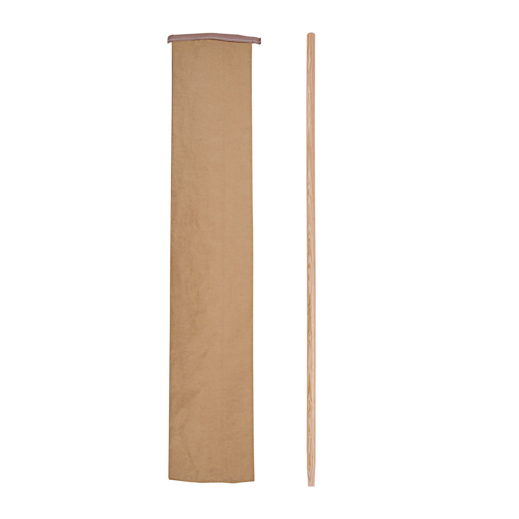Tapered End Broom Handle, Lacquered Hardwood, 1.13" dia x 54", Natural