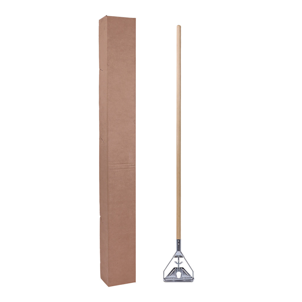 Quick Change Metal Head Mop Handle for No. 20 and Up Heads, 62" Wood Handle