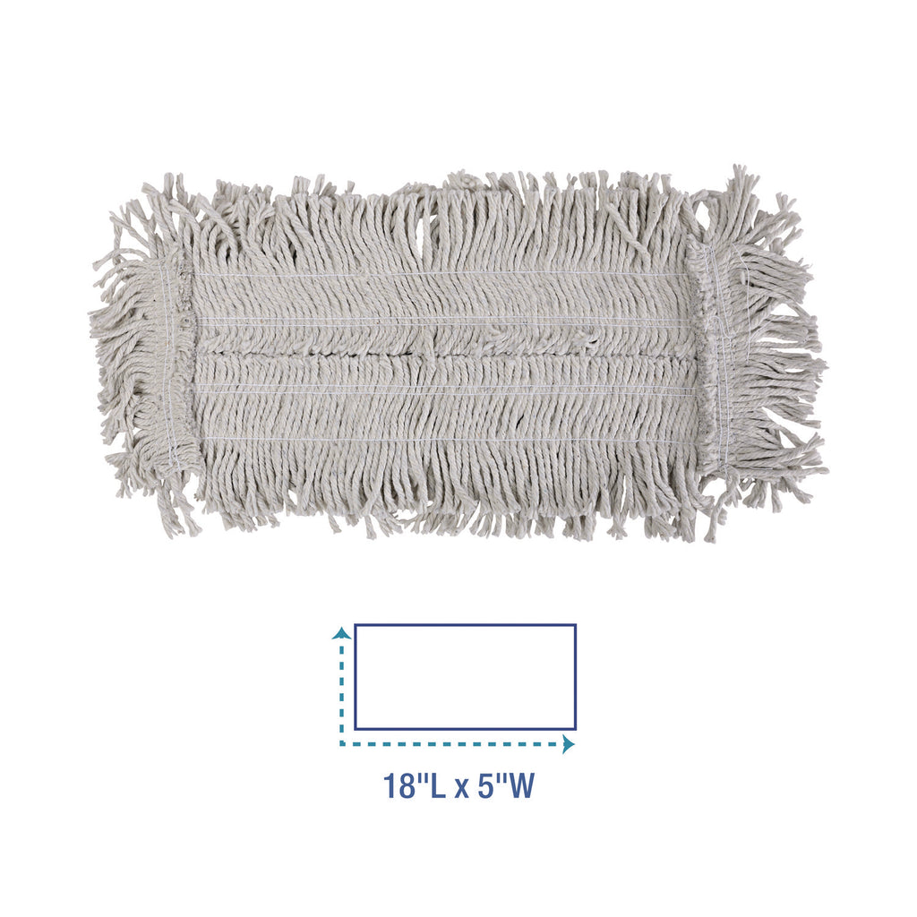 Disposable Dust Mop Head, Cotton, 18w x 5d