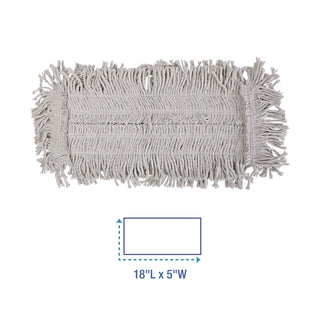 Disposable Dust Mop Head, Cotton, 18w x 5d