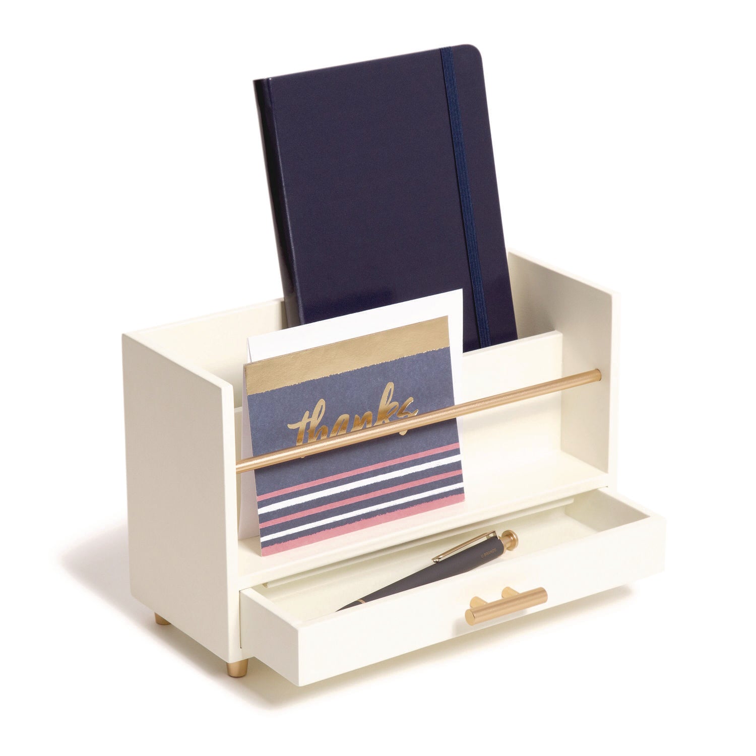 juliet-desk-organizer-3-compartments-1-drawer-95-x-42-x-49-white-gold-wood-metal_ubr3464u0312 - 5