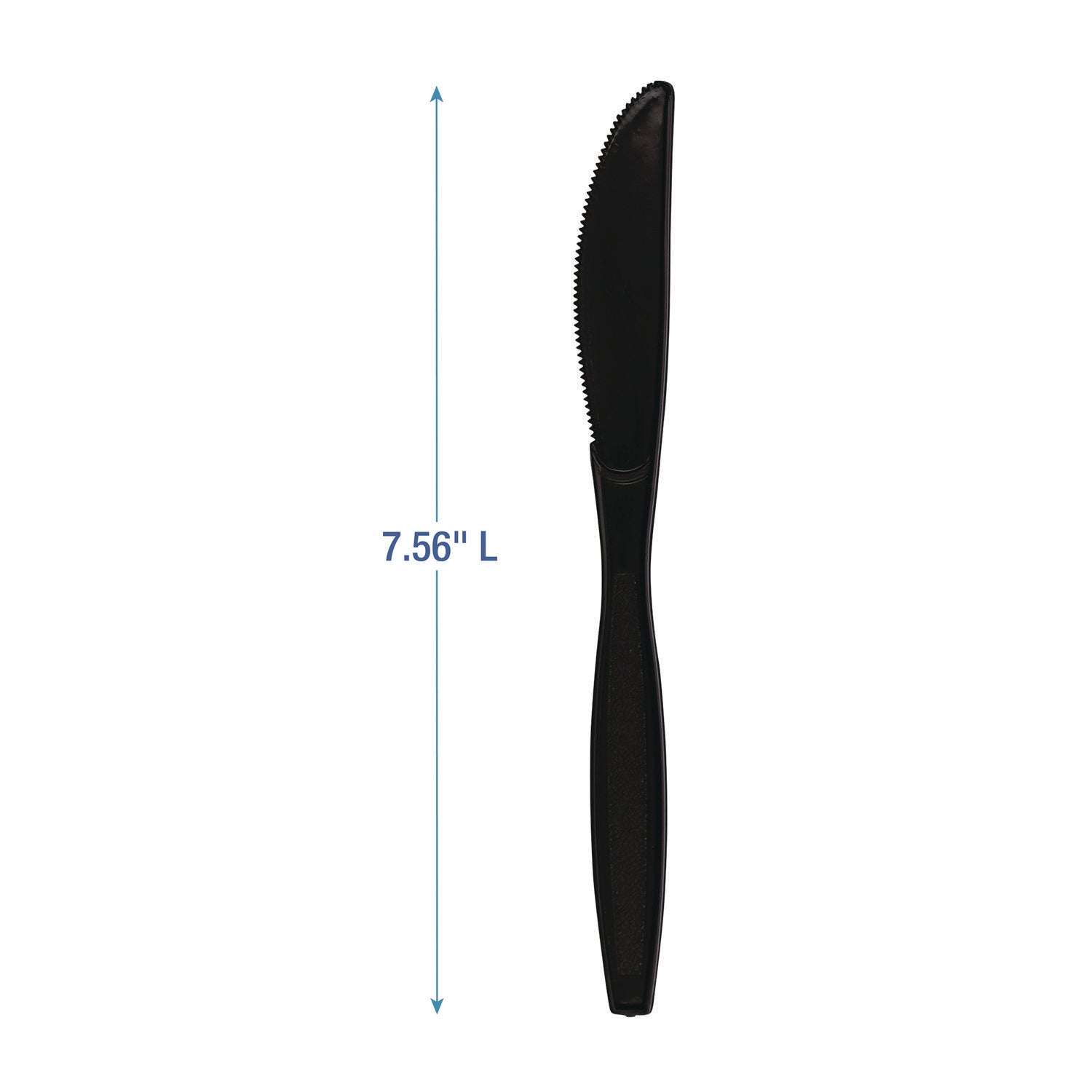 Heavyweight Polypropylene Cutlery, Knife, Black, 1000/Carton