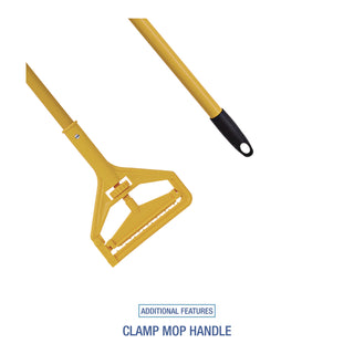Cotton Cut End Mop Kit, #24 Natural Cotton Head, 60" Yellow Metal/Plastic Handle