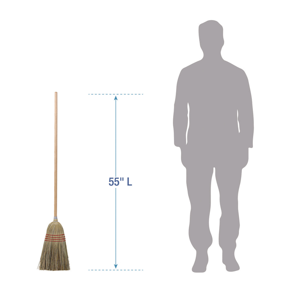 Cleaning Kit, Medium Blue Cotton/Rayon/Synthetic Head, 60" Natural/Yellow Wood/Metal Handle