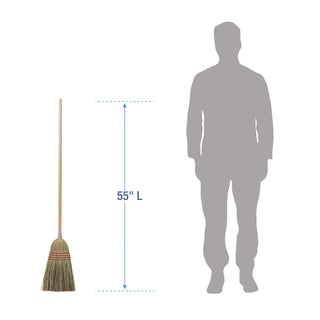Cleaning Kit, Medium Blue Cotton/Rayon/Synthetic Head, 60" Natural/Yellow Wood/Metal Handle