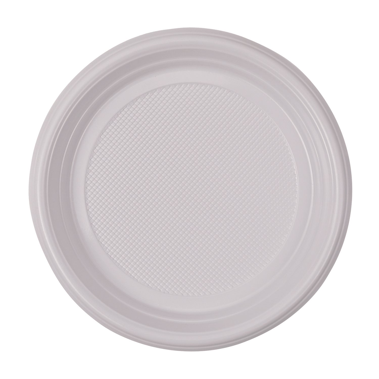 Hi-Impact Plastic Dinnerware, Plate, 9" dia, White, 500/Carton