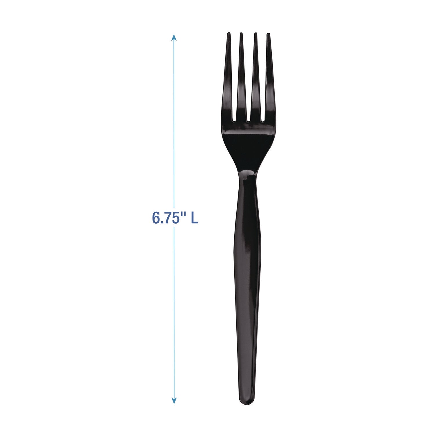 Heavyweight Polystyrene Cutlery, Fork, Black, 1000/Carton - 