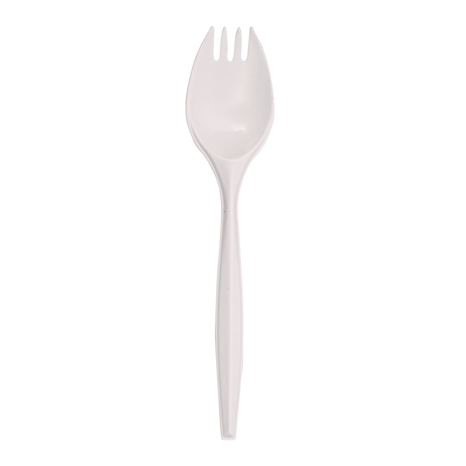 Mediumweight Polypropylene Cutlery, Spork, White, 1000/Carton - 2