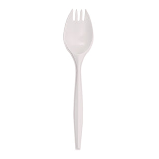 Mediumweight Polypropylene Cutlery, Spork, White, 1000/Carton - 2