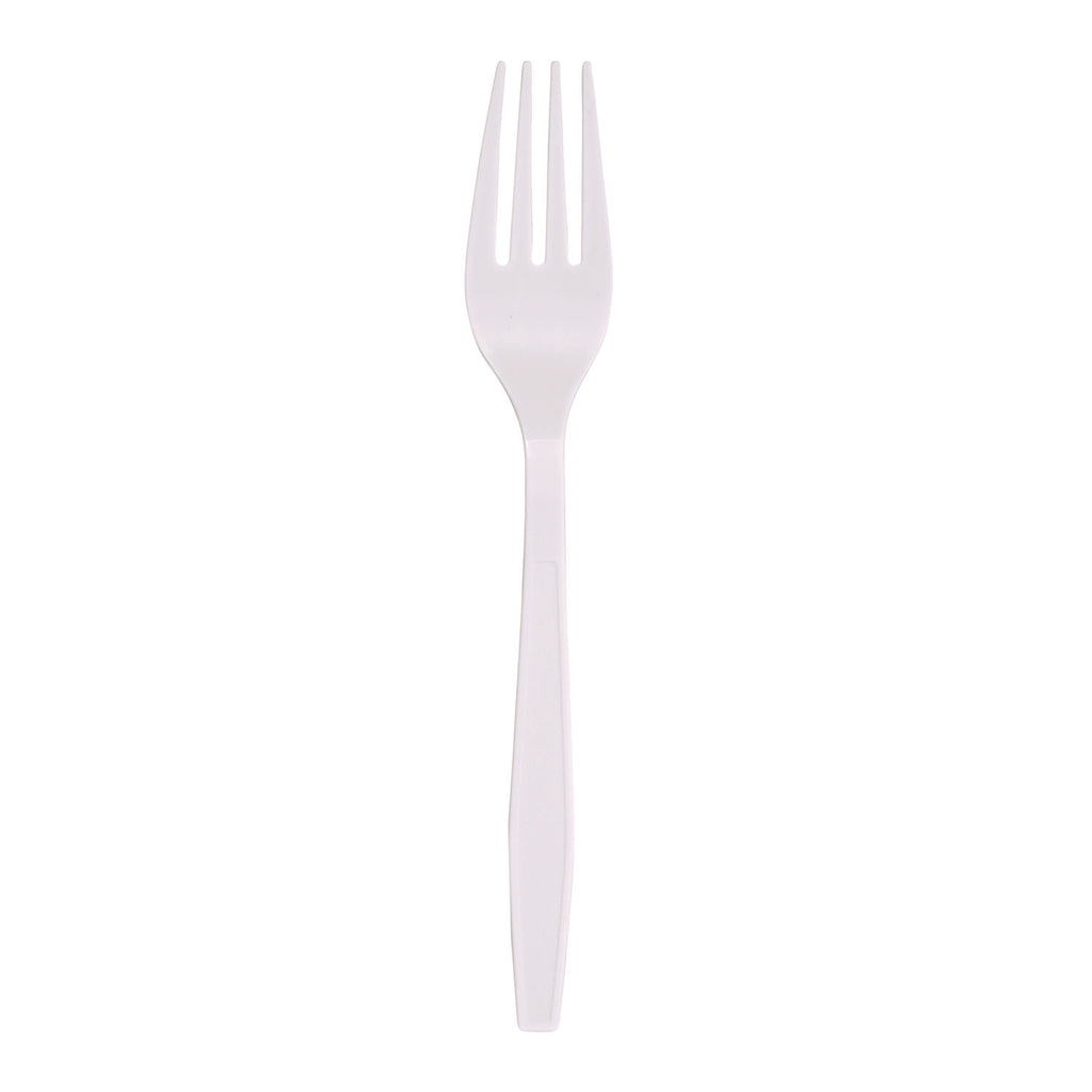 Heavyweight Polypropylene Cutlery, Fork, White, 1000/Carton