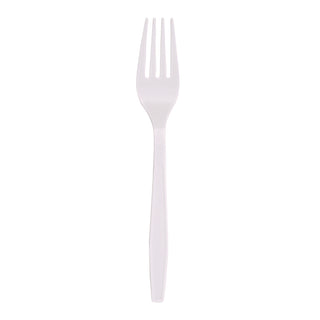 Heavyweight Polypropylene Cutlery, Fork, White, 1000/Carton
